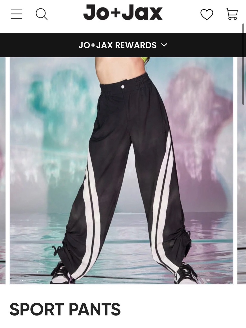 Jo + Jax Black Sport Pants with White Side Stripes